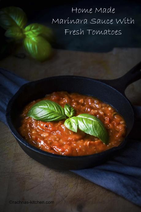 Home Made Marinara Sauce With Fresh Tomatoes