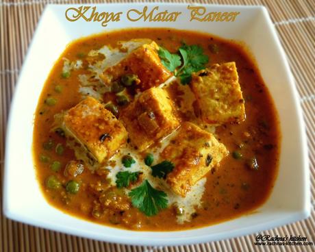 Mutter paneer recipe with khoya