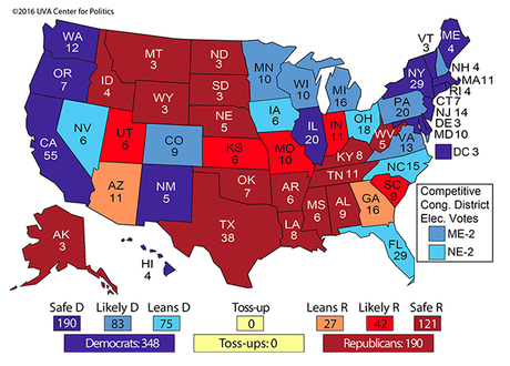 Three New Electoral College Maps Heavily Favor Clinton