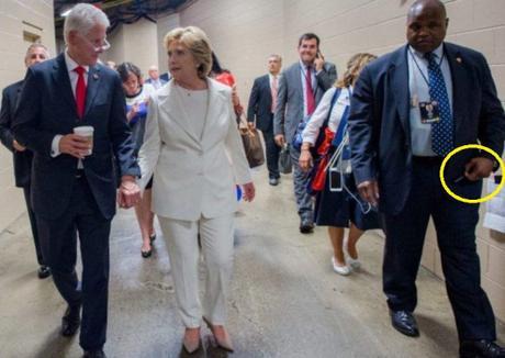 Hillary's body guard holding Diazepam pen