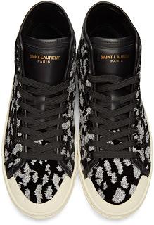 For The Animal Within:  Saint Laurent Black Animal Print SL-37 Sneakers