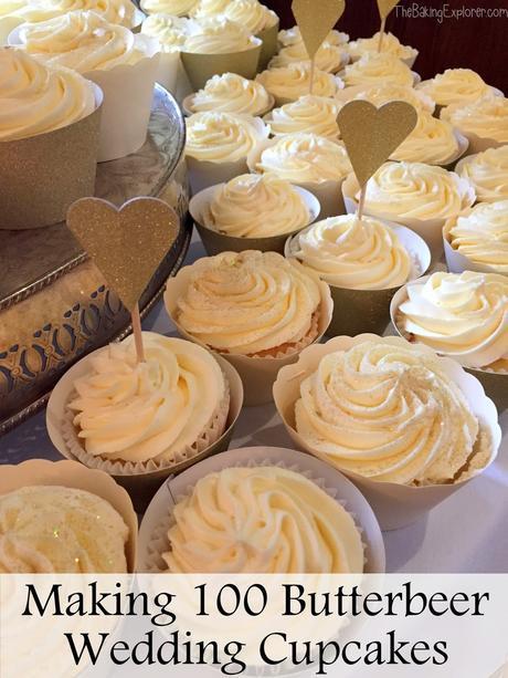 Making 100 Butterbeer Wedding Cupcakes