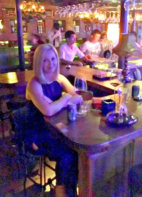 Nicole in a bar in china