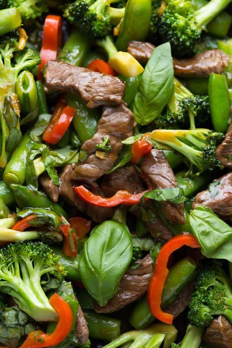 Lime Beef and Basil Stir Fry, a healthy 30 minute dinner recipe