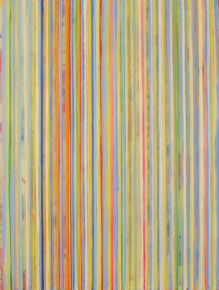 Striped Abstract Painting Taffy By Boston Artist Maureen Holub