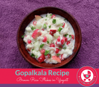 Gopalkala Recipe (Brown Rice Flakes in Yogurt)