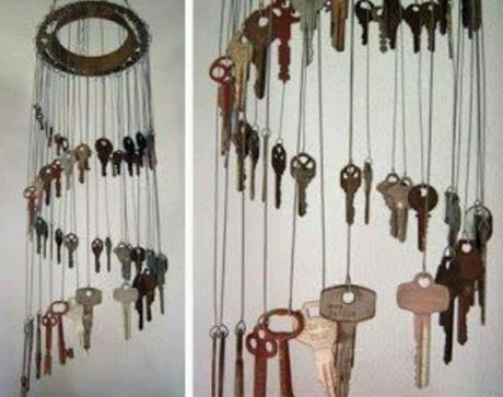 Old Keys Transformed Into a Wind Chime