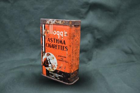 Cigarettes, Kelloggs, Tin, Graphic, Rust, Asthma