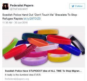 Swedish 'don't touch me' bracelets