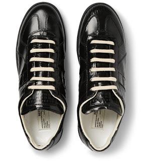 The Color For Any Season:  Maison Martin Margiela Replica Textured Patent-Leather Sneakers