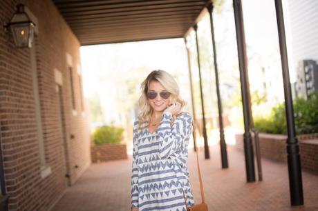 Back that Aztec up for fall fashion Aztec print with chunky heel booties; a perfect transition from summer to fall.