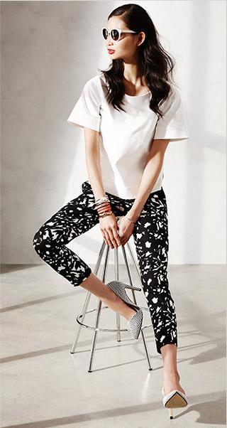 7 Ways Style Your Printed Pants #GAPIndia  : how to make your simple outfit a star with your printed pant and striped pumps