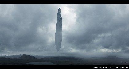 movie trailer - ARRIVAL - Ridley Scott's Prometheus lozenge-ship?