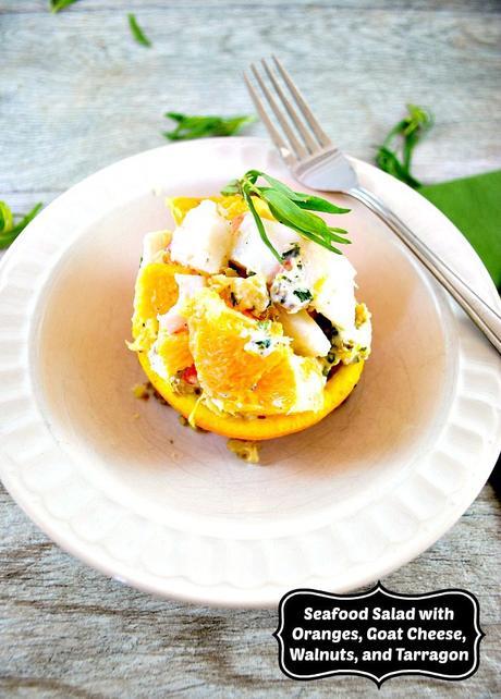 5 Ingredient Seafood Salad with Oranges, Goat Cheese, Walnuts, and Tarragon