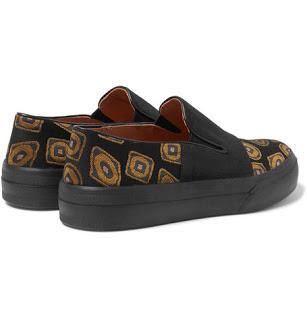 Global Gent:  Dries Van Noten Faille and Jacquard Slip-On Sneakers