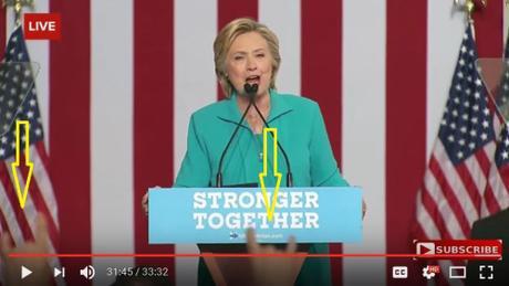 Devil hand-sign at Hillary Clinton's Reno speech, Aug. 25, 2016