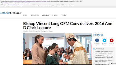 Text of Bishop Vincent Long's Lecture Calling for Reassessment of Catholic Cruelty to Gay People Has Disappeared Again