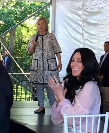 Hillary in hospital gown for Hollywood fundraiser