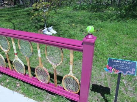 Sports Rackets Transformed Into a Fence 