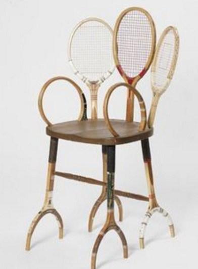 Sports Racket Transformed Into a Chair