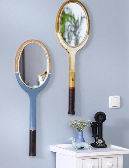Sports Racket Transformed Into a Mirror