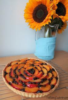 Nectarine & Bilberry Custard Tart