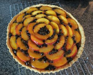 Nectarine & Bilberry Custard Tart