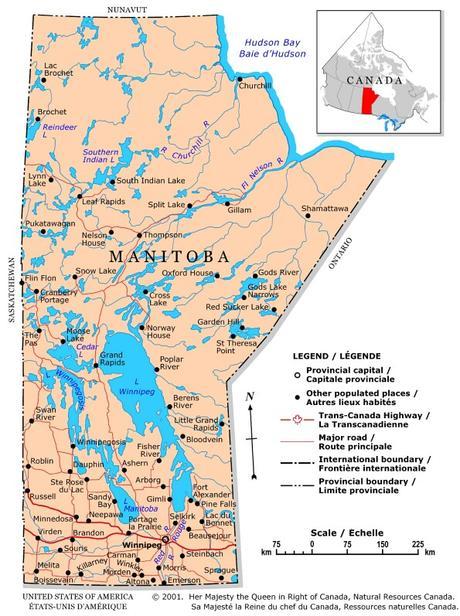 Manitoba map - GIS jobs in Manitoba