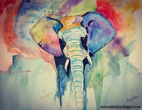 The Jumbo- elephant water color canvas art