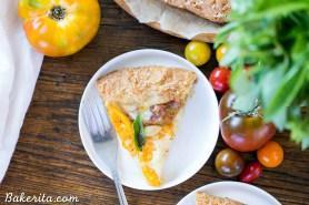 Mozzarella Heirloom Tomato Galette with Parmesan Crust (Gluten Free + Grain Free)