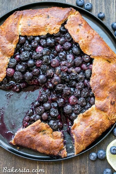 This Blueberry Galette is a delicious dessert that's easier to make than a pie, with the same fruity filling and super flaky crust. This healthier dessert is gluten free, Paleo-friendly, and refined sugar free.