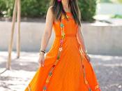 Vintage Orange Maxi Dress