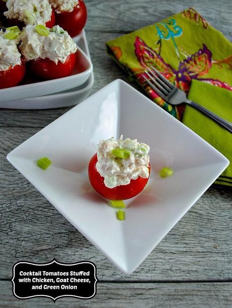 Healthy Holiday Appetizer – Tomatoes Stuffed with Chicken and Goat Cheese