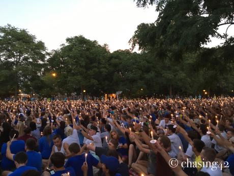 New UD Blue Hens participating in the Twilight Ceremony to mark the beginning of their journey! 