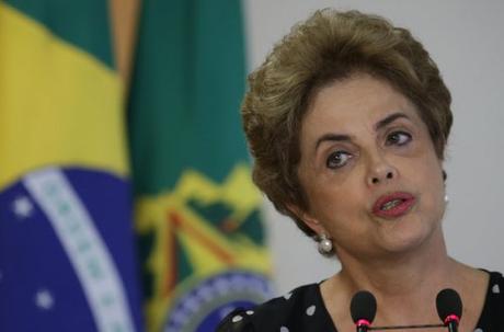 Brazil's ex-President Dilma Rousseff speaking in Brasilia