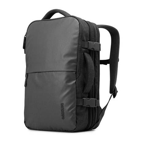 A sporty backpack that goes with a suit