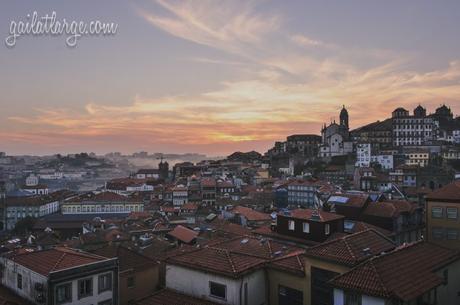 foggy sunset over Porto