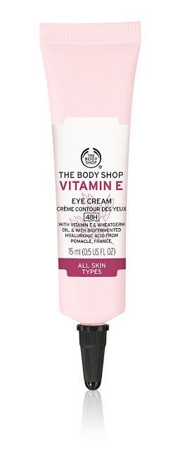 NEW VITAMIN E SKINCARE RANGE FROM THE BODY SHOP 48H MOISTURE FOR THIRSTY SKIN NEW VITAMIN E NOW BOOSTED BY 100% NATURAL ORIGIN HYALURONIC ACID