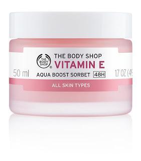 NEW VITAMIN E SKINCARE RANGE FROM THE BODY SHOP 48H MOISTURE FOR THIRSTY SKIN NEW VITAMIN E NOW BOOSTED BY 100% NATURAL ORIGIN HYALURONIC ACID