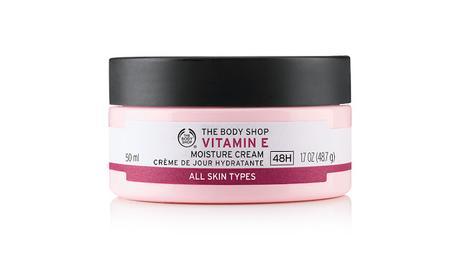 NEW VITAMIN E SKINCARE RANGE FROM THE BODY SHOP 48H MOISTURE FOR THIRSTY SKIN NEW VITAMIN E NOW BOOSTED BY 100% NATURAL ORIGIN HYALURONIC ACID