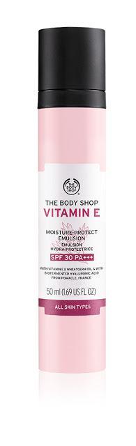 NEW VITAMIN E SKINCARE RANGE FROM THE BODY SHOP 48H MOISTURE FOR THIRSTY SKIN NEW VITAMIN E NOW BOOSTED BY 100% NATURAL ORIGIN HYALURONIC ACID