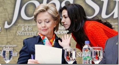 Hillary & Huma in a whispered tete-a-tete