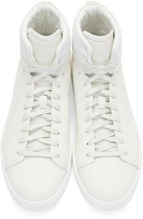 White On Past Labor Day:  John Elliot Leather High-Top Sneakers