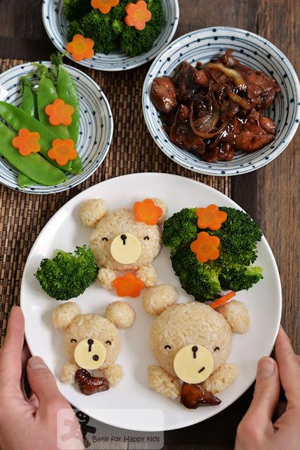 honey teriyaki chicken cute bear rice balls