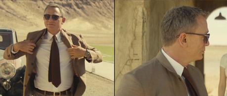 Spectre – Brown Linen-Blend Jacket in Morocco Bond's Brunello Cucinelli jacket features a functioning buttonhole on the left lapel for the small button under the right collar.