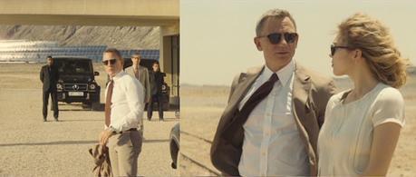 Spectre – Brown Linen-Blend Jacket in Morocco Bond's Tom Ford shirt gets plenty of screen time in the Moroccan desert when the heat forces him to take off his jacket or when the strong winds blow his jacket and tie around.