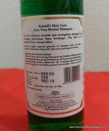 Kairali Aloe Vera Shampoo Review
