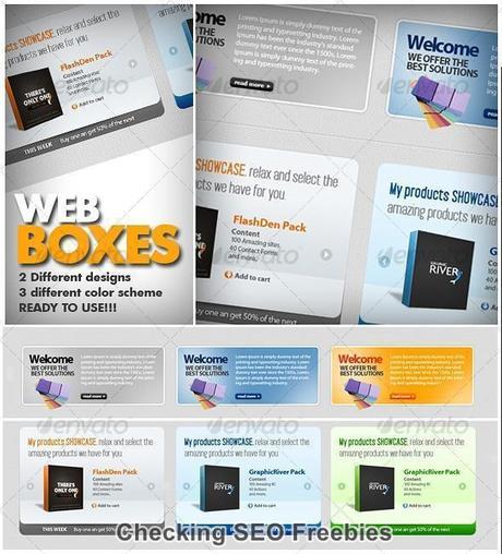 Free Download Great Web boxes PSD