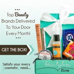 Get top beauty brands delivered to your door every month with Beauty Box 5. Click Here!