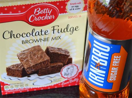 brownie mix made with irn bru drink